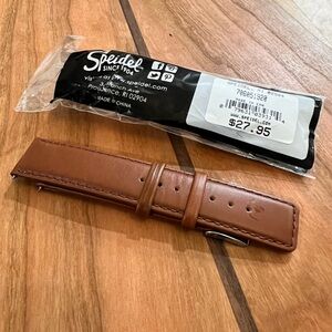 Speidel 22mm Cushioned Leather Watch Band